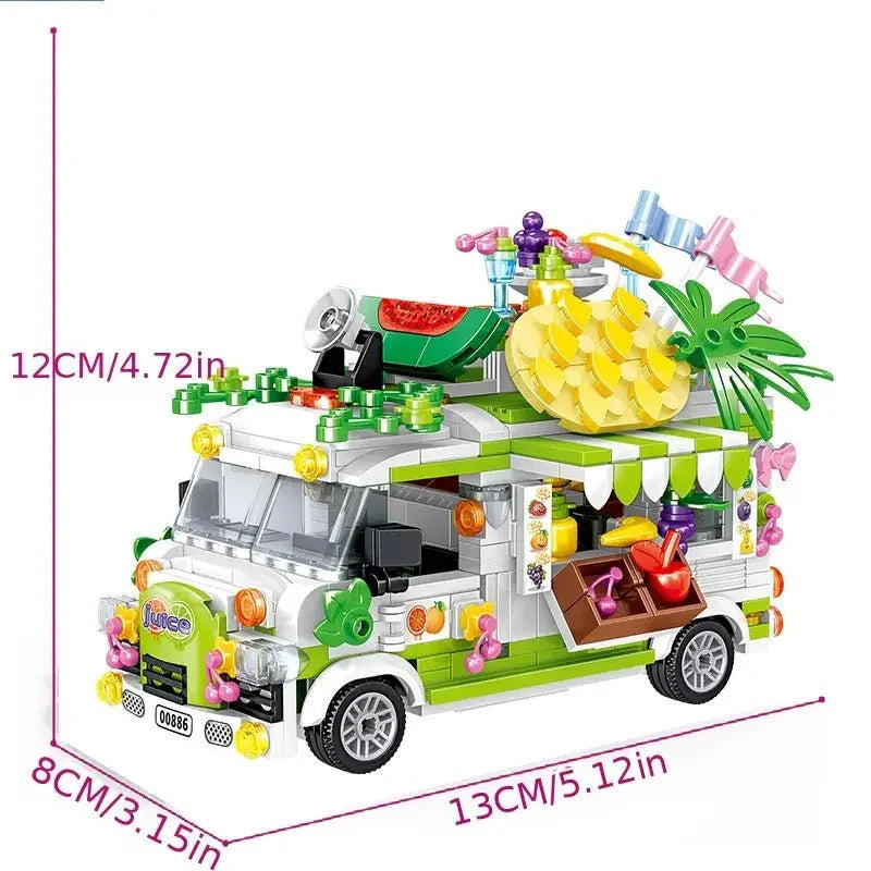 Fruit Cart Food Truck Building Block toys Minifigures Food Trucks Fun for All over 500 Pieces