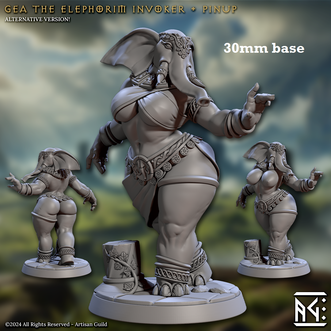 Gea the Elephorim Invoker (Female Loxodon Cleric)