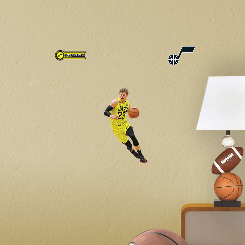 Lauri Markkanen - RealBig Collection - Official NBA - Utah Jazz - Reusable Vinyl Wall Decals