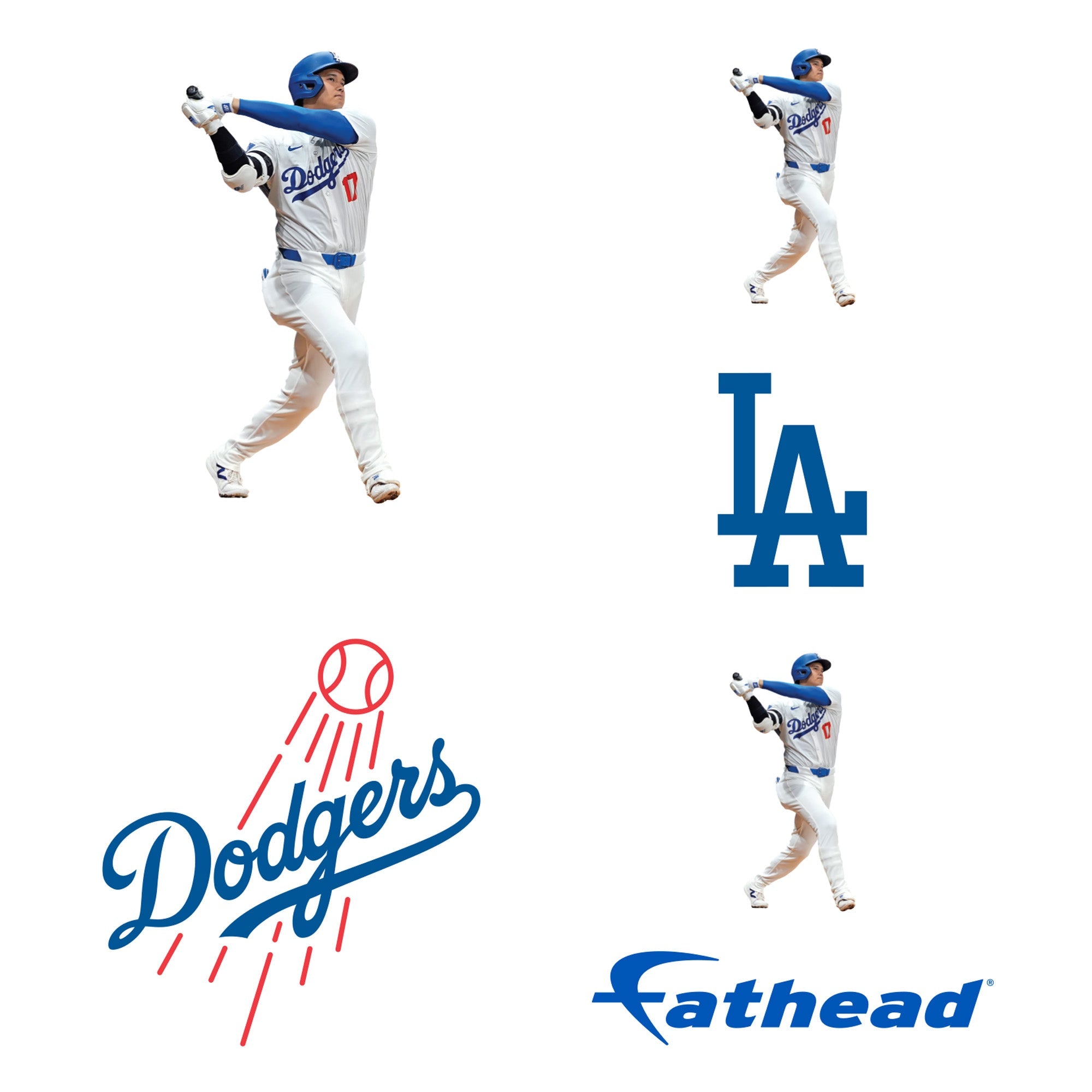 Shohei Ohtani - 5 Minis (Mixed Sizes) - Official MLB - Los Angeles Dodgers - Reusable Vinyl Decals