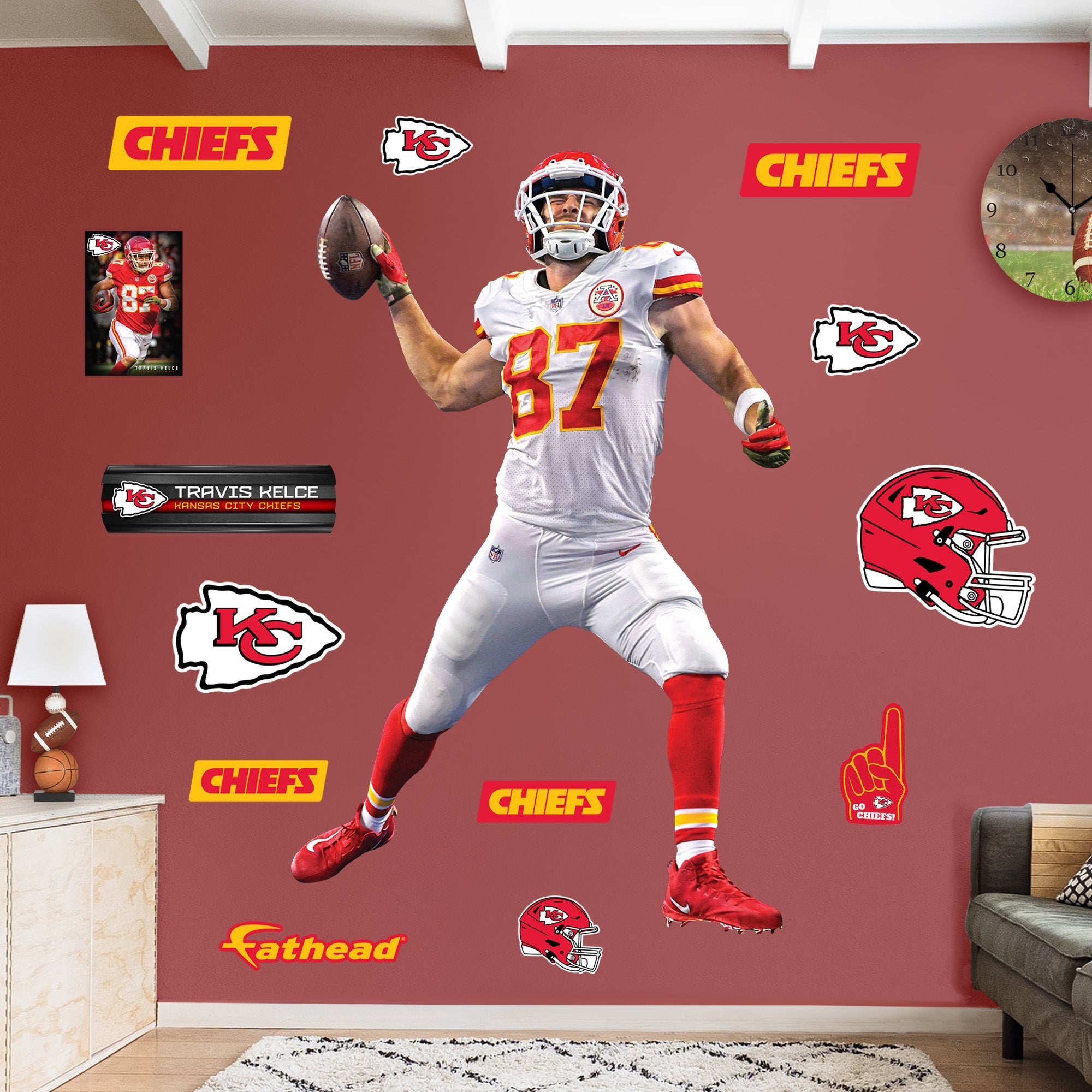 Travis Kelce - RealBig Spike Collection - Official NFL - Kansas City Chiefs - Reusable Vinyl Wall Decals