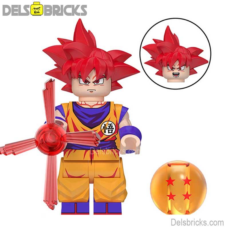 Goku Red Hair Dragon Ball Z lego Minifigures Custom Anime Toys G-5