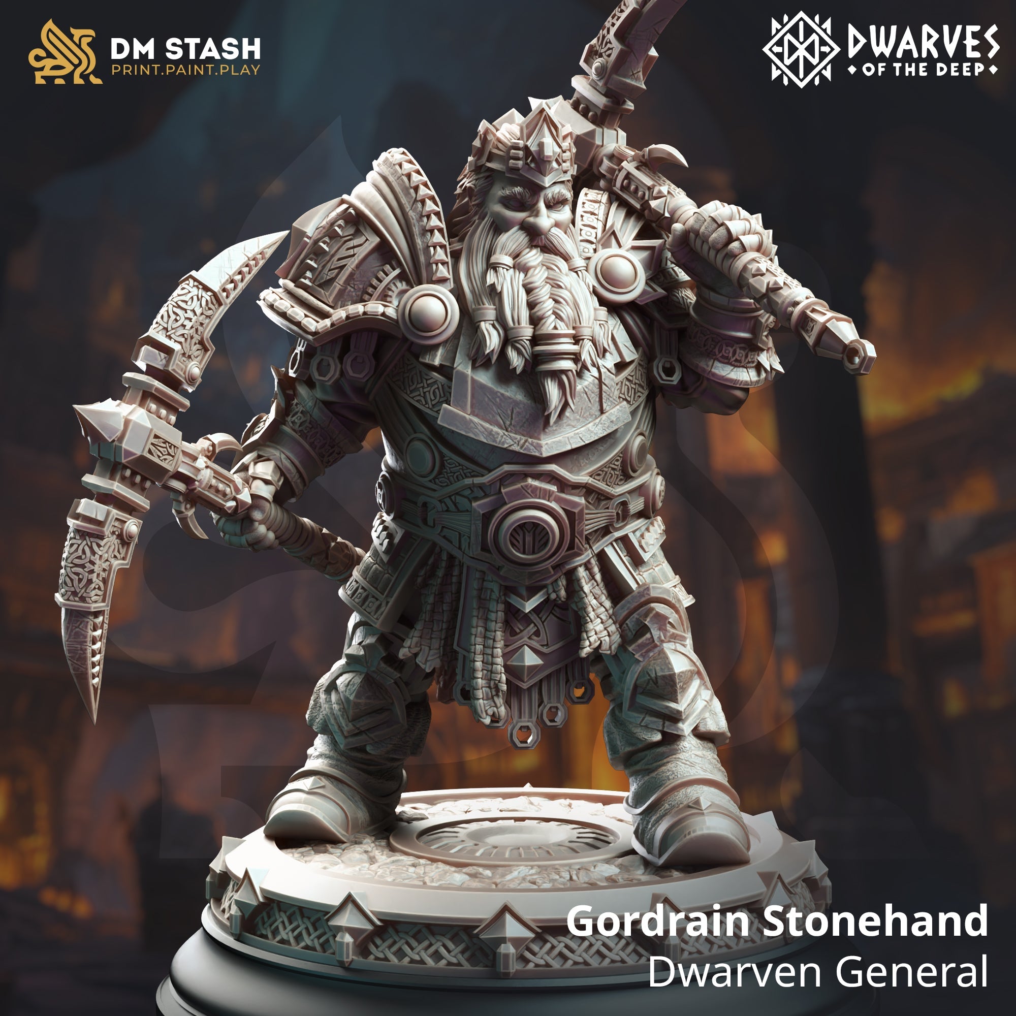 Gordrain Stonehand, Dwarven General (Male Dwarf Fighter)