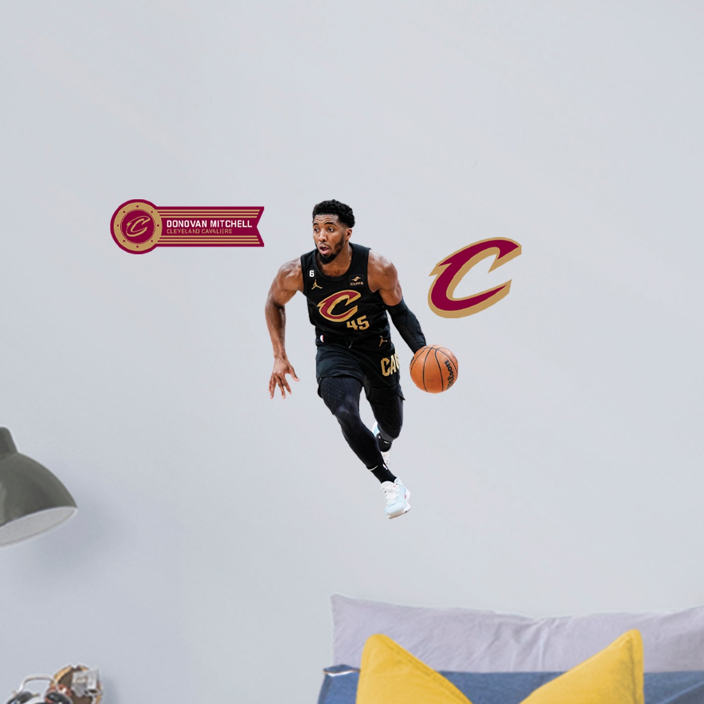 Donovan Mitchell - RealBig Statement Jersey Collection - Official NBA - Cleveland Cavaliers - Reusable Vinyl Wall Decals