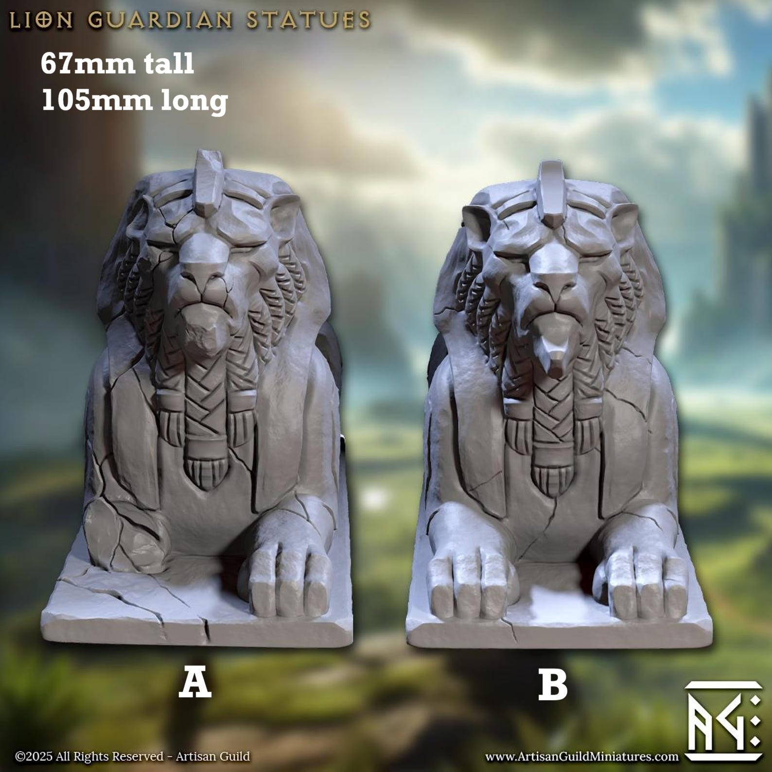 Guardian Lion Statues (Scatter Terrain)