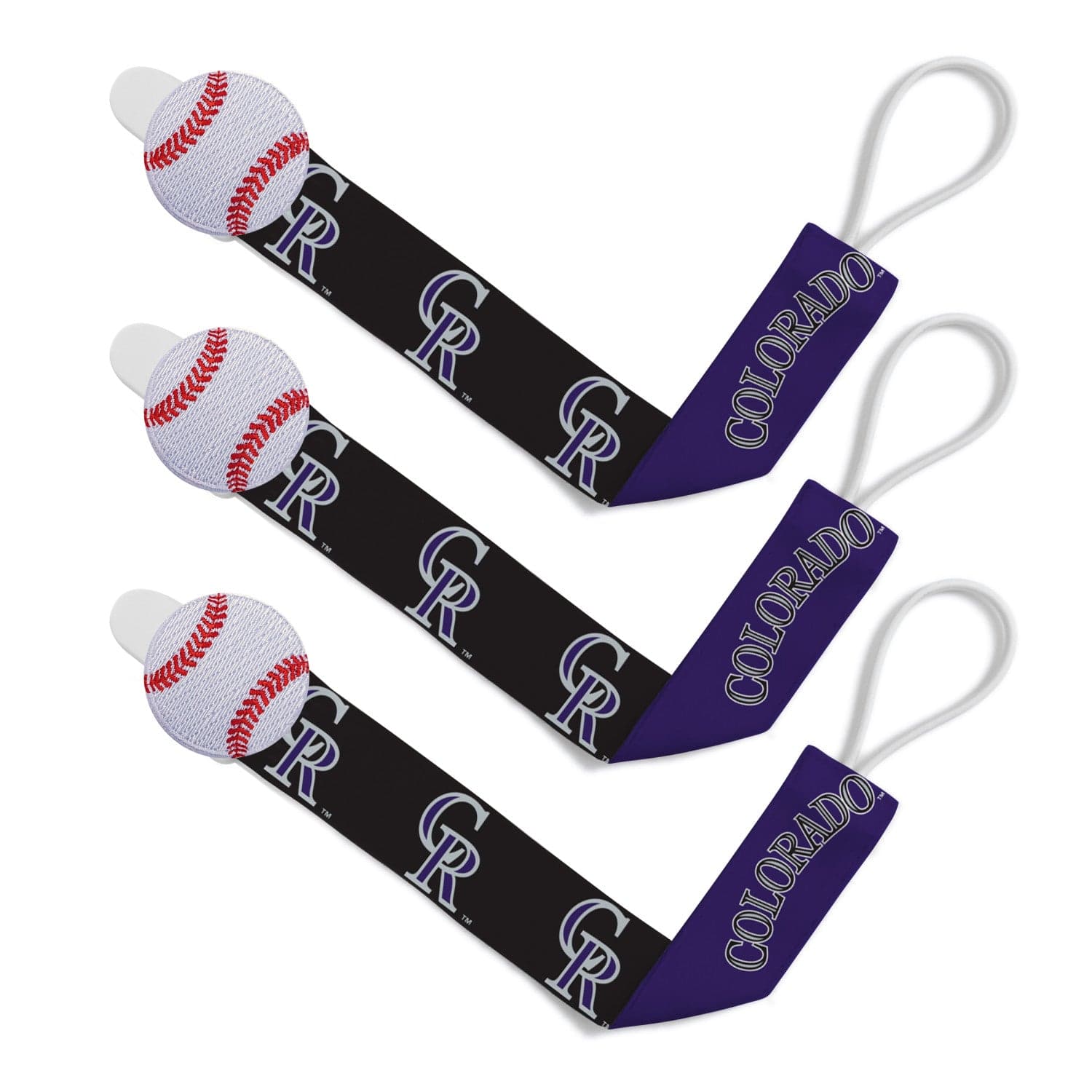 Colorado Rockies - Pacifier Clip 3-Pack