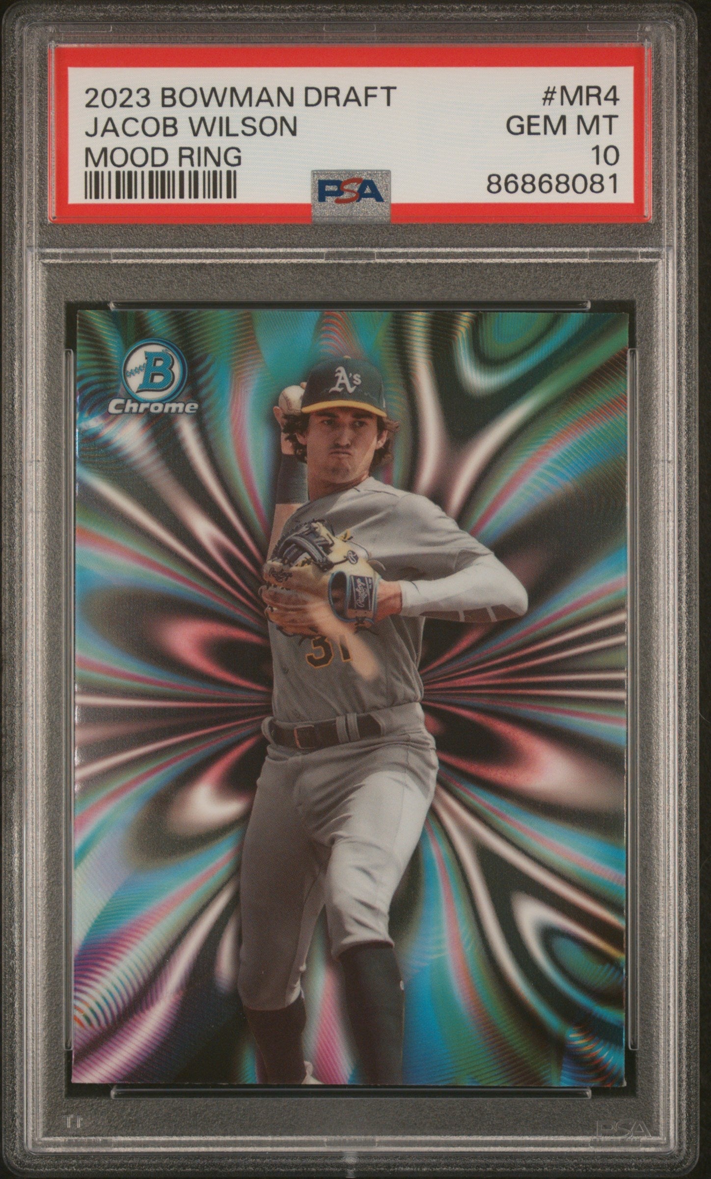 Graded 2023 Topps Bowman Draft Jacob Wilson #MR4 Mood Ring Rookie RC Baseball Card PSA 10 Gem Mint