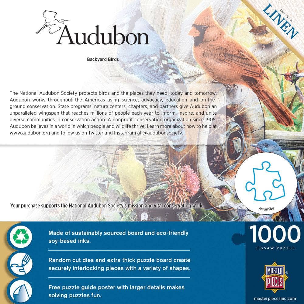 Audubon - Backyard Birds 1000 Piece Jigsaw Puzzle