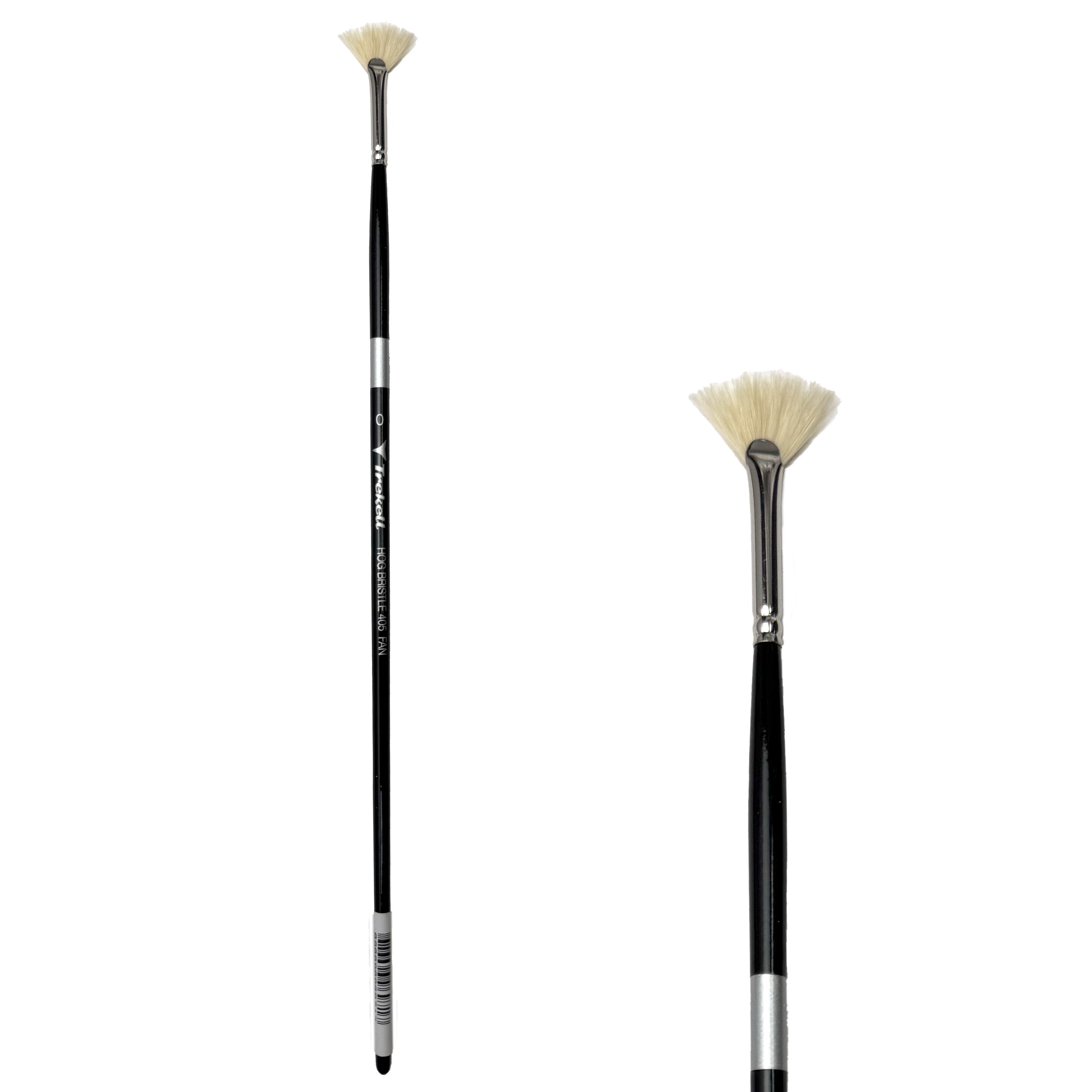 Trekell Hog Bristle Long Handle Artist Brush - Size #0 Fan