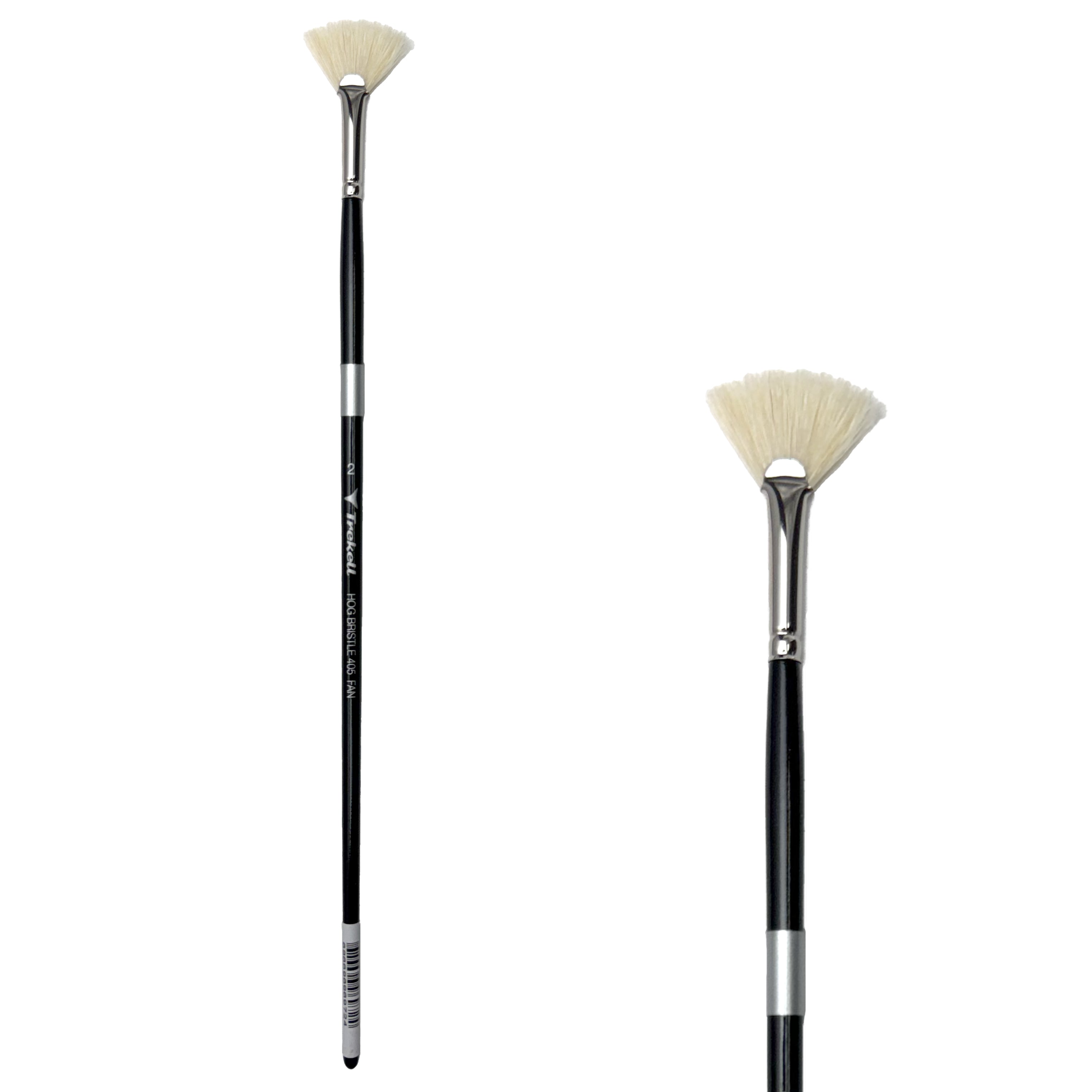 Trekell Hog Bristle Long Handle Artist Brush - Size #2 Fan