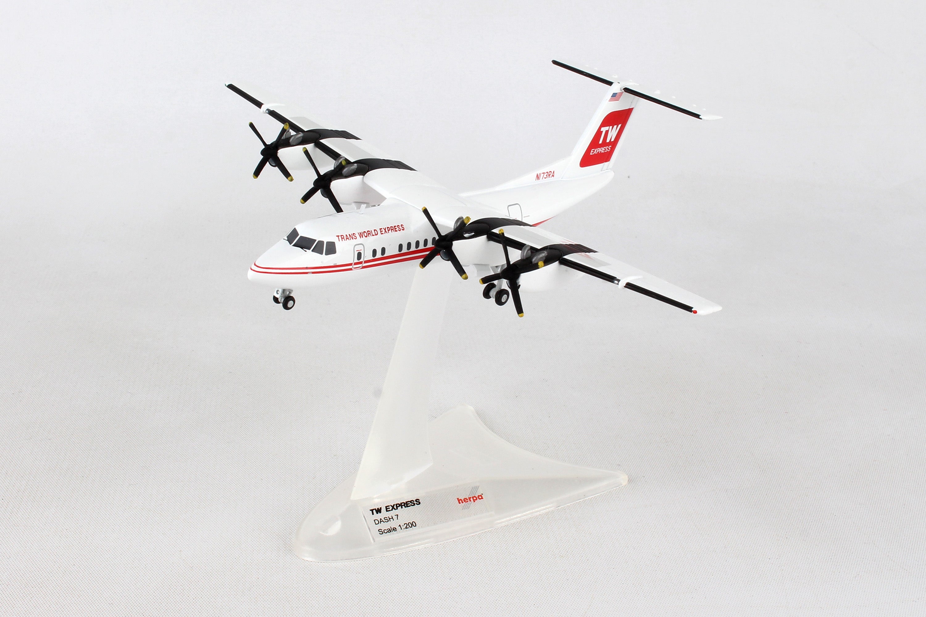 Herpa Wings HE559041 Trans World Express Dhc7 1/200