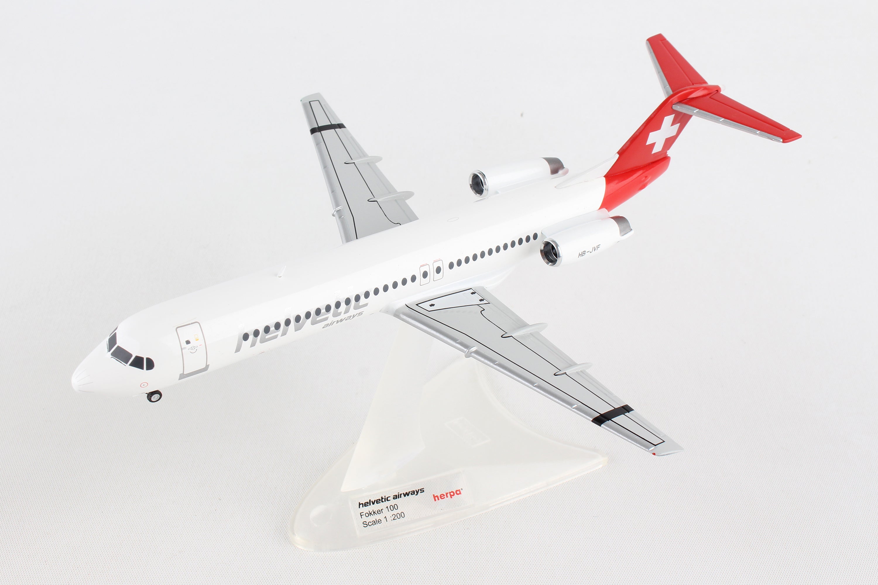 Herpa Wings HE559324 Helvetic F-100 1/200