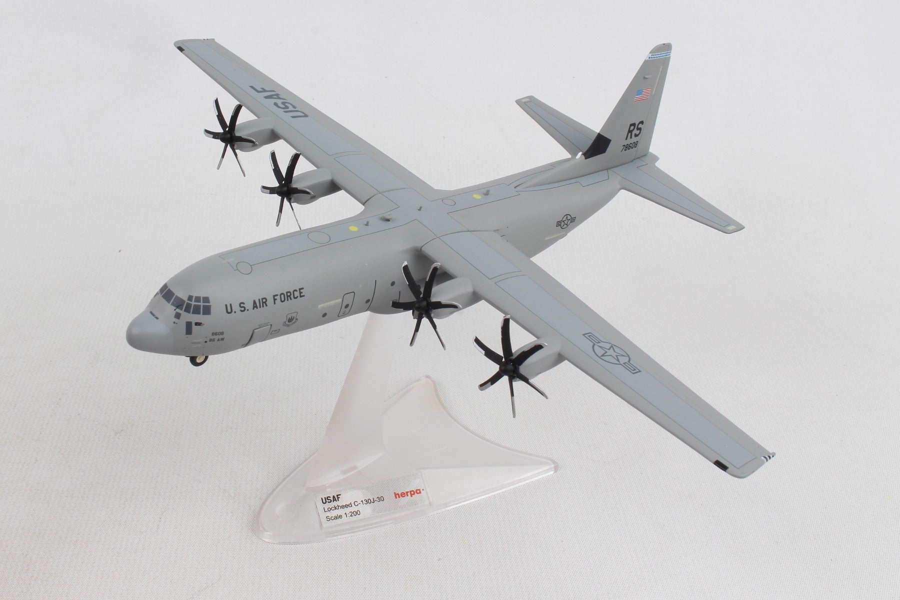 Herpa Wings HE559461 Usaf C-130J 1/200 86Th Aw Ramstein Afb