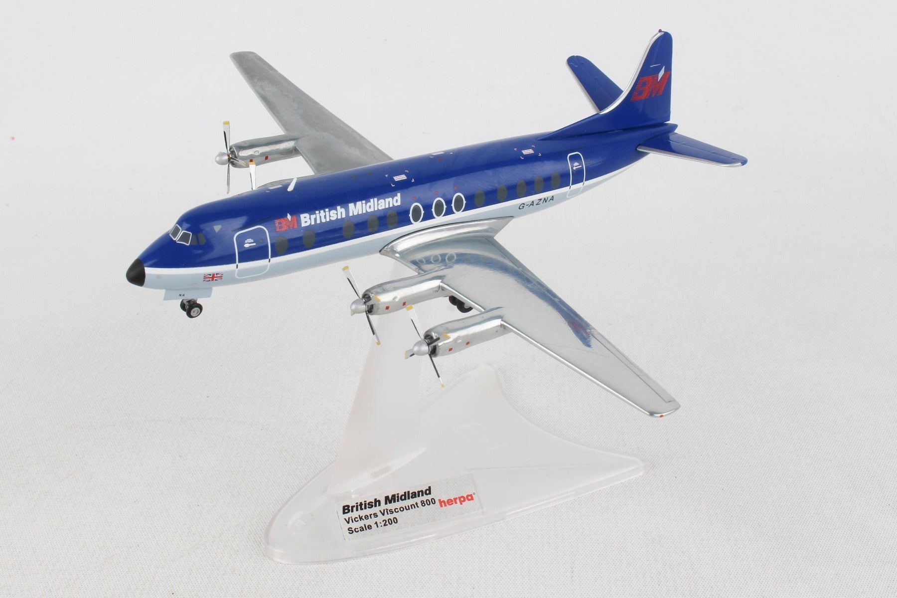 Herpa Wings HE559591 British Midlands Viscount800 1/200