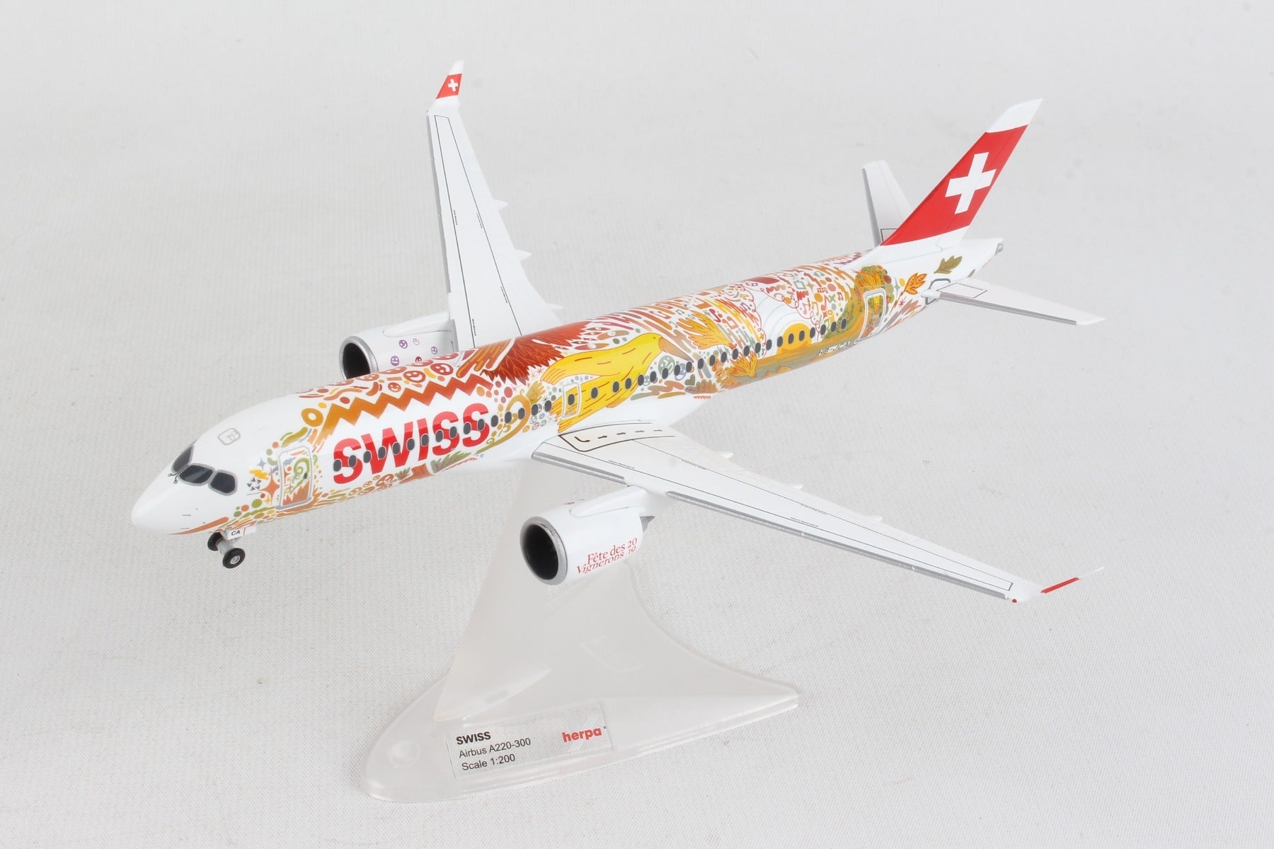 Herpa Wings HE559935 Swiss A220-300 1/200 Fete Des Vignerons