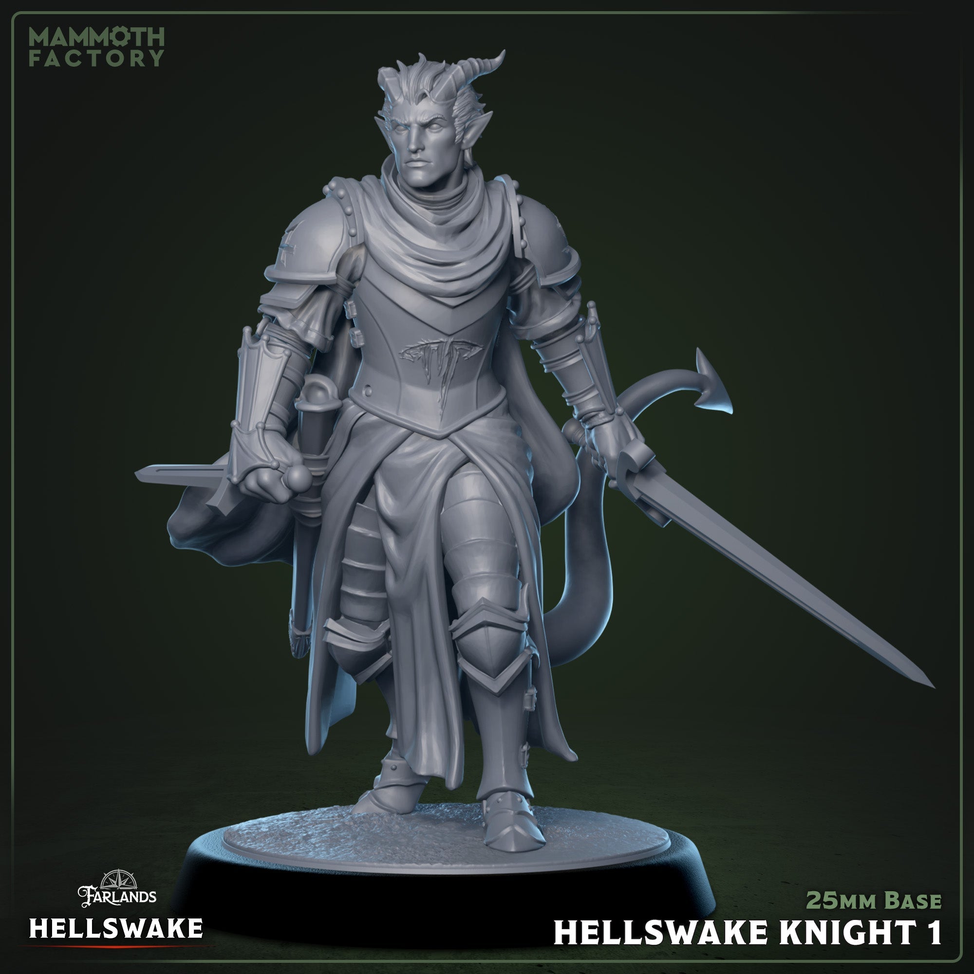 Hellswake Knight: Sculpt 1 (Male Tiefling Fighter)