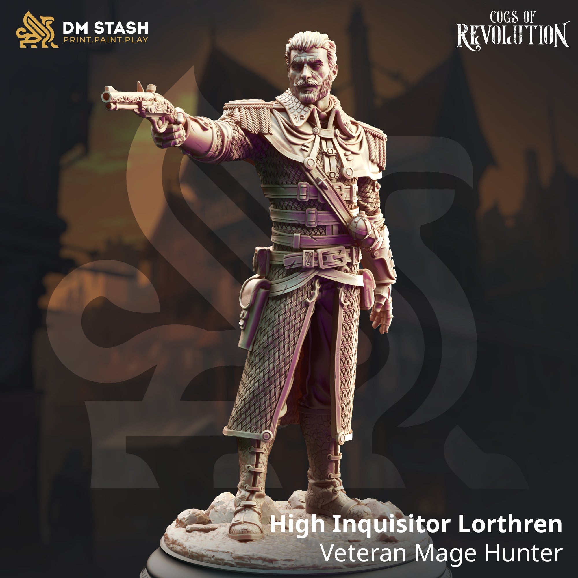 High Inquisitor Lorthren, Veteran Mage Hunter (Male Human Ranger / Gunslinger)