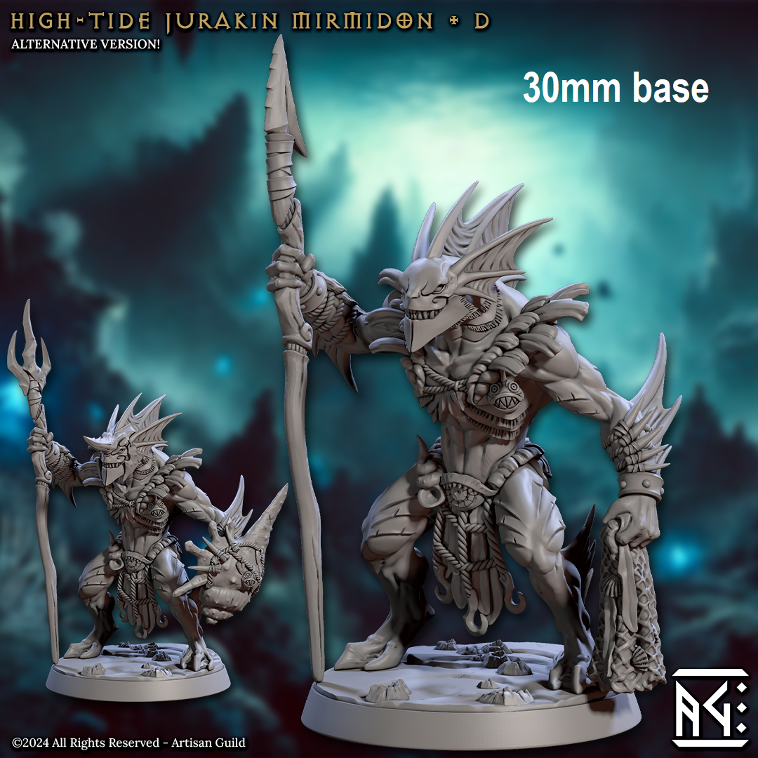 High-Tide Jurakin Mirmidon: Sculpt D (Male Merfolk Warrior)
