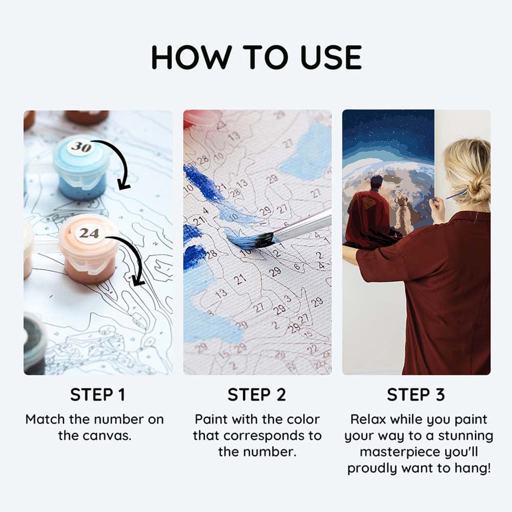 Superman & Krypto - Paint By Numbers Kit