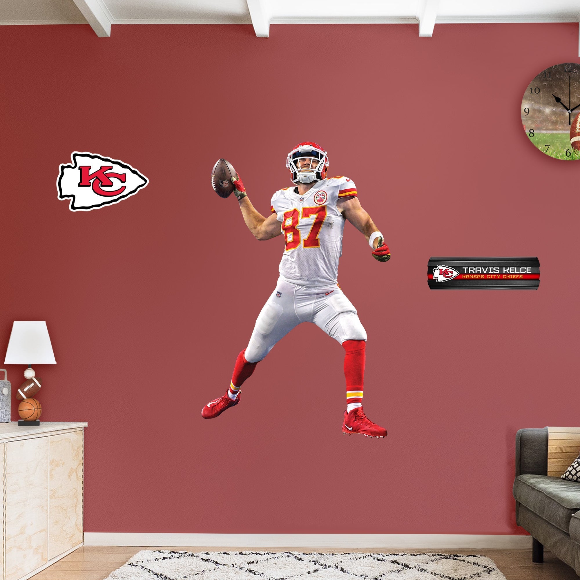 Travis Kelce - RealBig Spike Collection - Official NFL - Kansas City Chiefs - Reusable Vinyl Wall Decals
