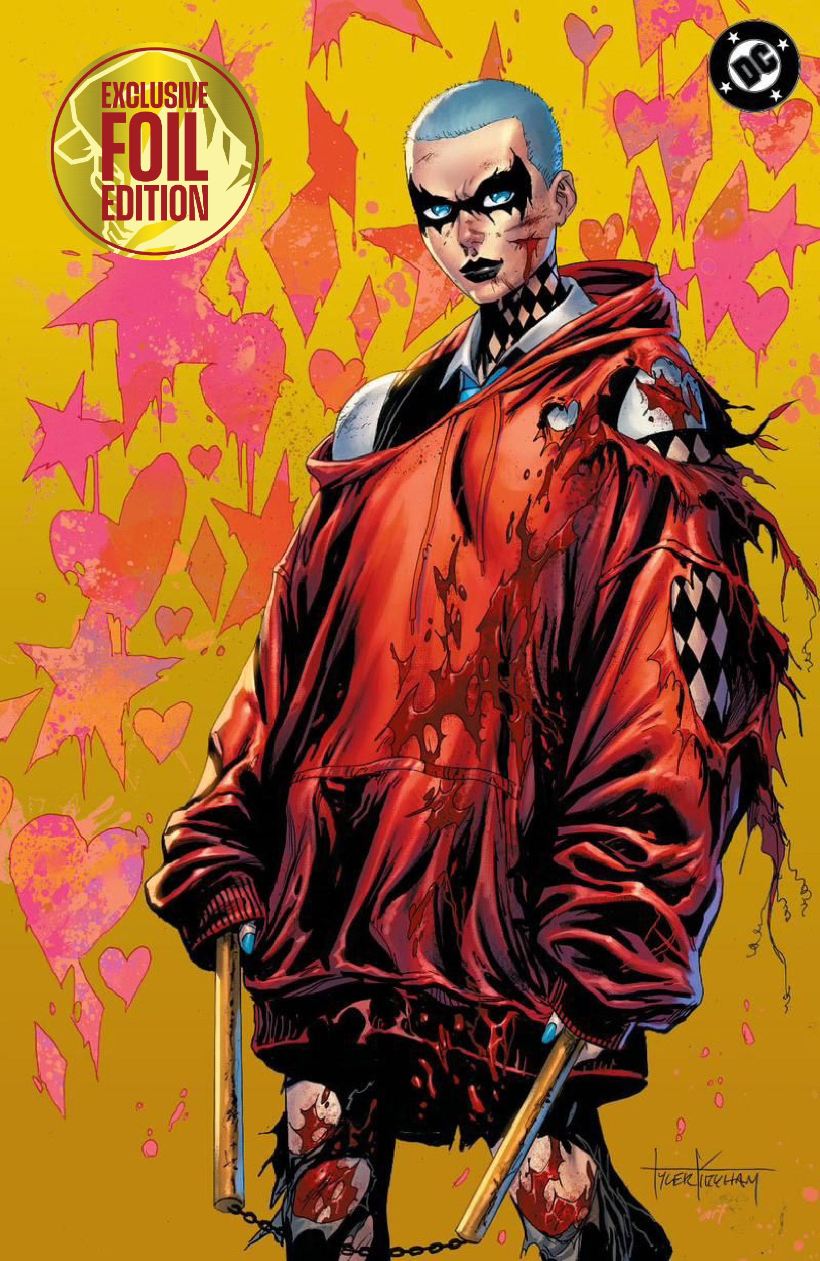 [GOLD FOIL] ABSOLUTE BATMAN #23 TYLER KIRKHAM HARLEY QUINN BATTLE DAMAGED NYCC EXCLUSIVE VIRGIN VAR (10/28/2026)