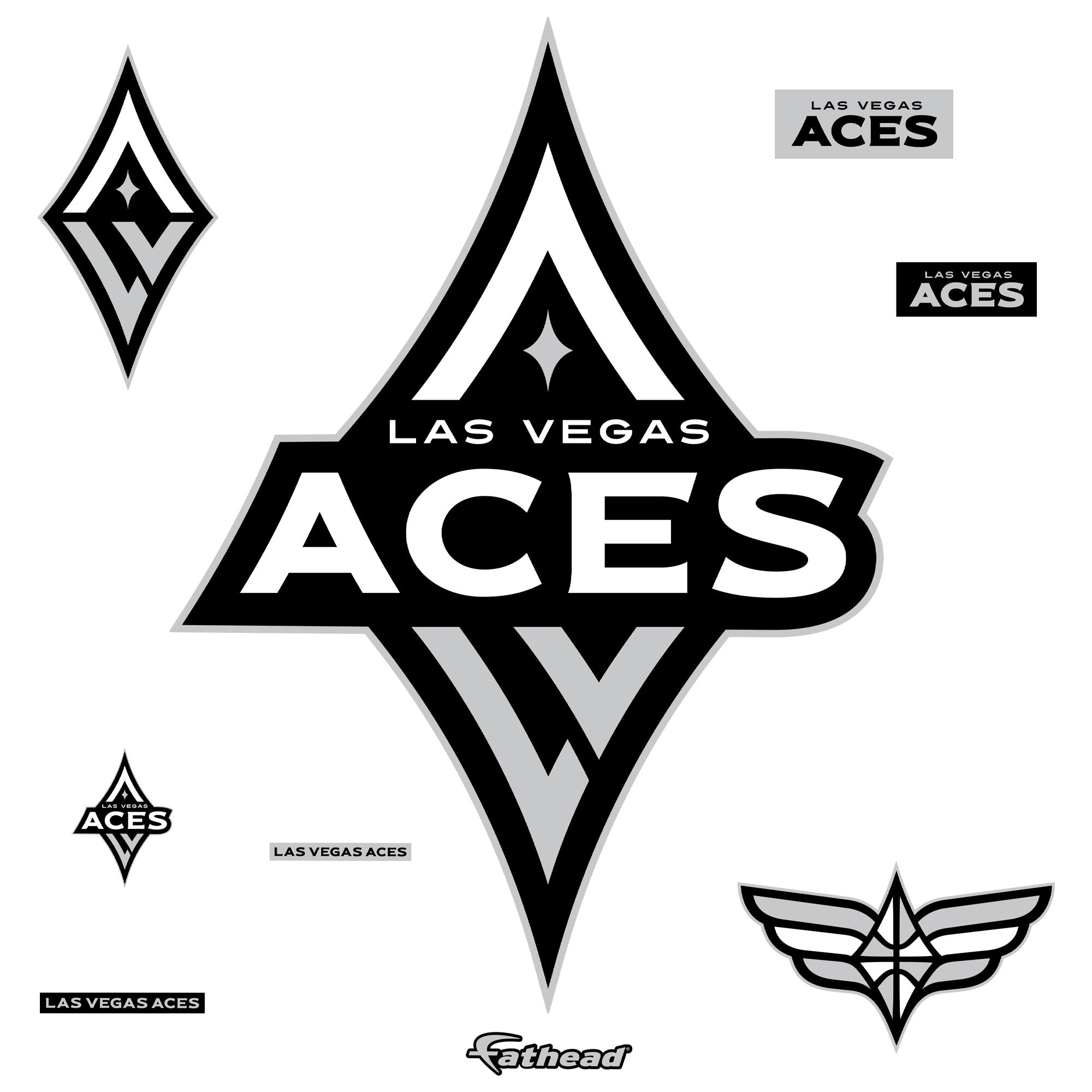 Las Vegas Aces - RealBig Logo Collection - Official WNBA - Reusable Vinyl Wall Decals
