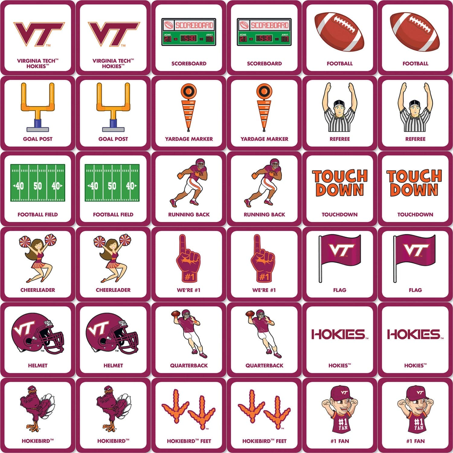 Virginia Tech Hokies Matching Game