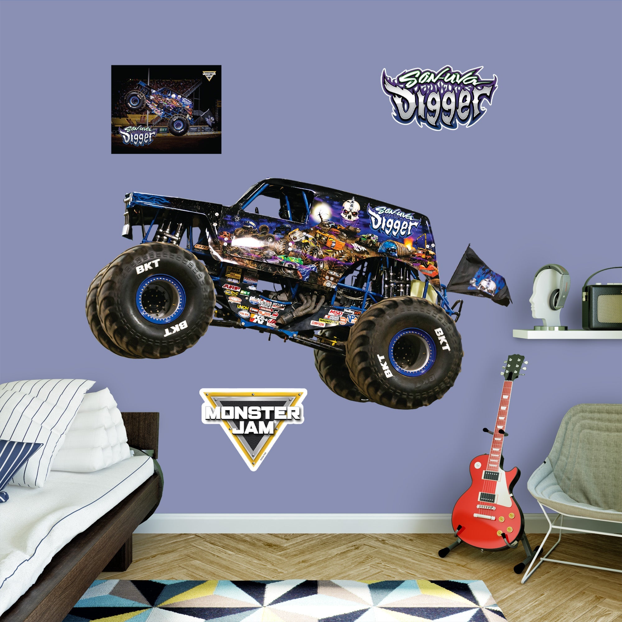 Son-uva Digger - RealBig Collection - Official Monster Jam - Reusable Vinyl Wall Decals #2