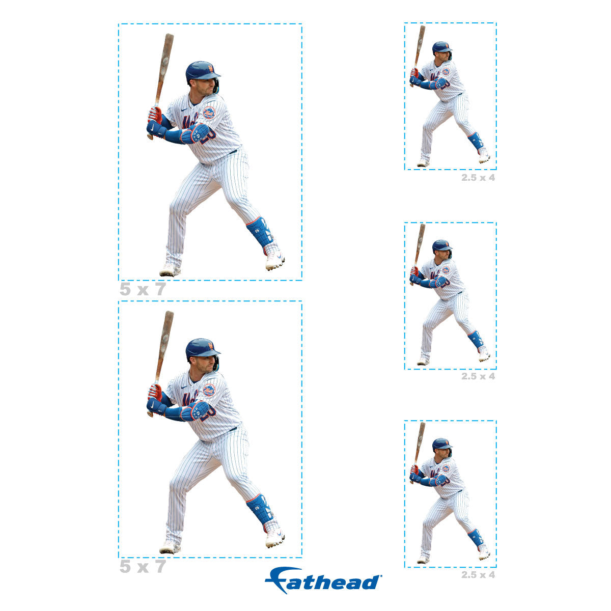 Pete Alonso - 5 Player Minis (Mixed Sizes) - Official MLB - New York Mets - Reusable Vinyl Decals