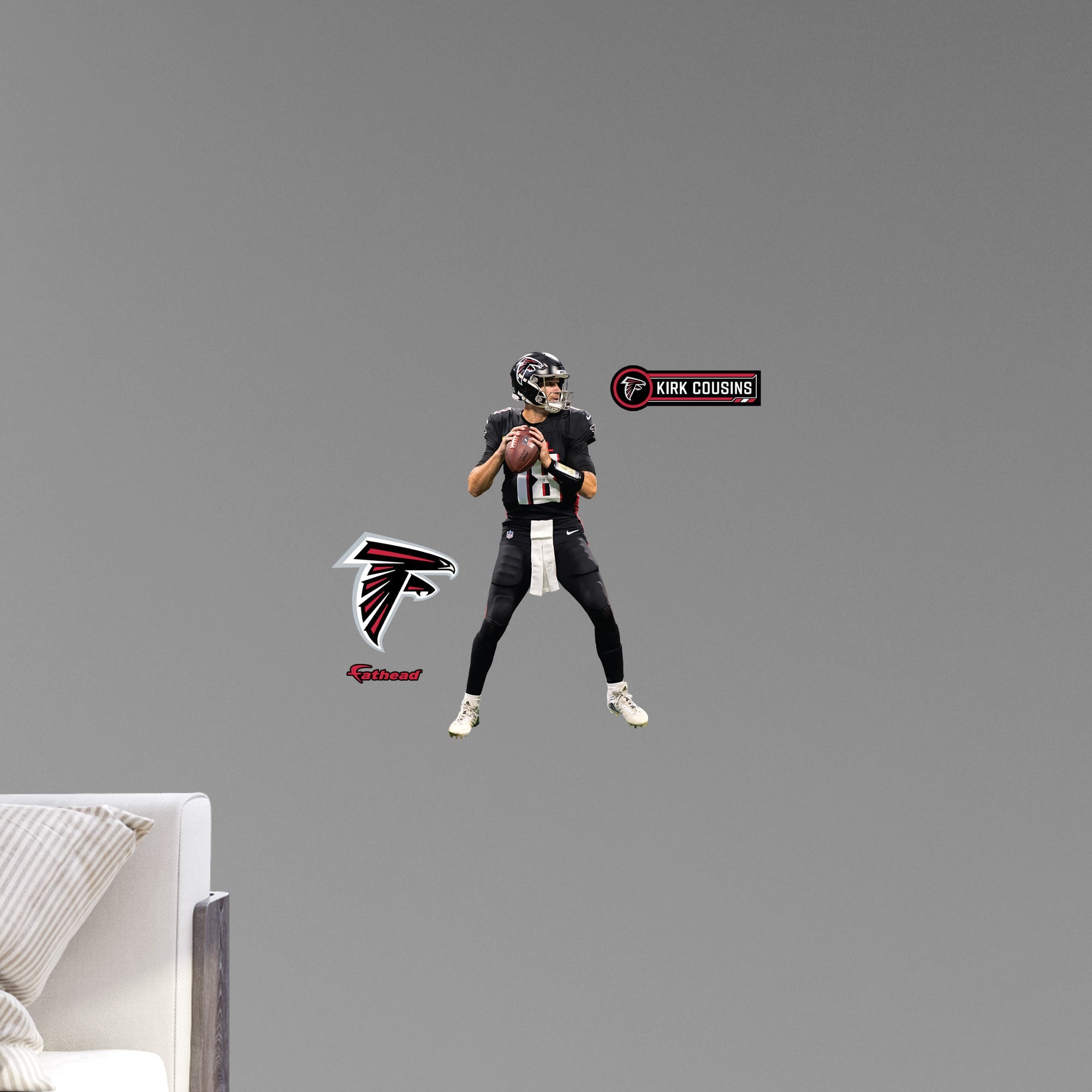 Kirk Cousins - RealBig Collection - Official NFL - Atlanta Falcons - Reusable Vinyl Wall Decals