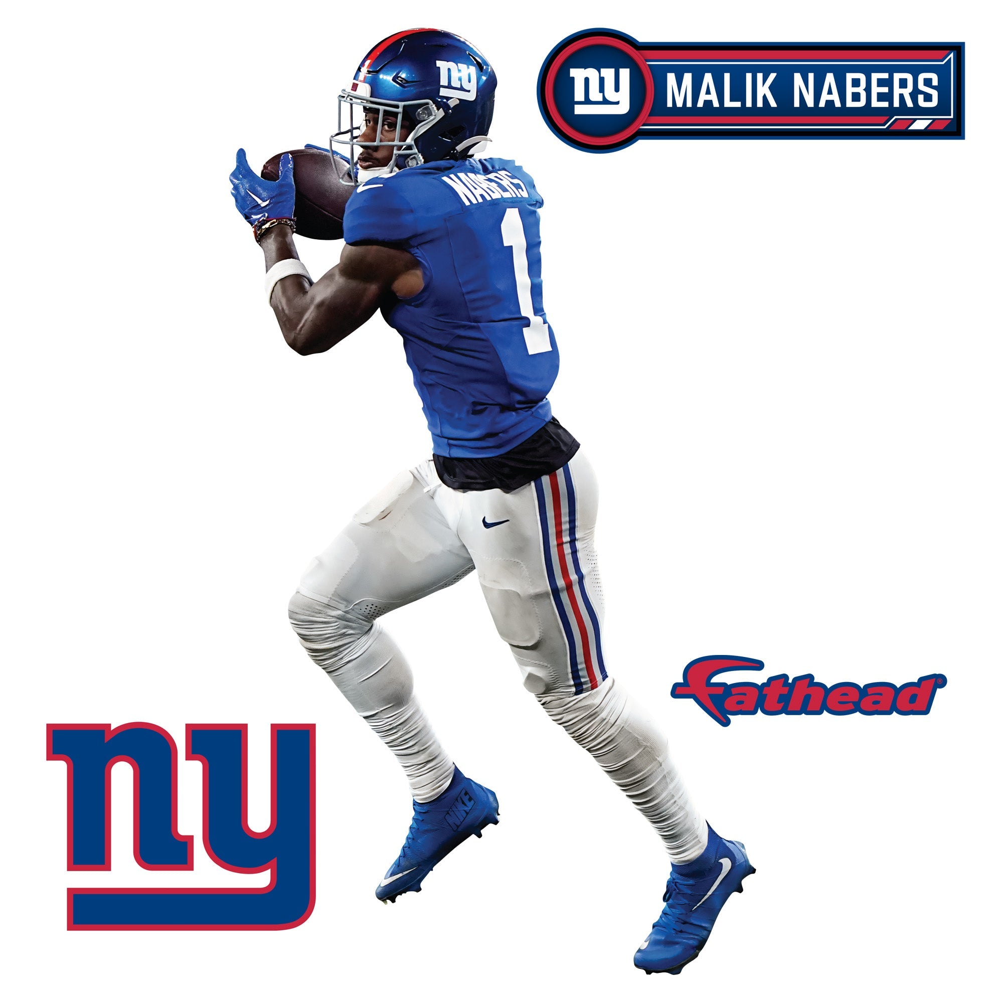 Malik Nabers - RealBig Catch Collection - Official NFL - New York Giants - Reusable Vinyl Wall Decals