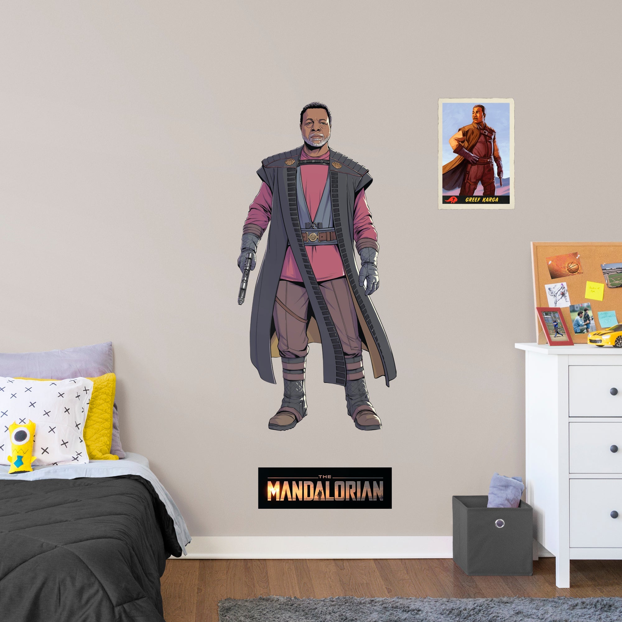 The Mandalorian Greef Karga RealBig        - Officially Licensed Star Wars Removable Wall   Adhesive Decal