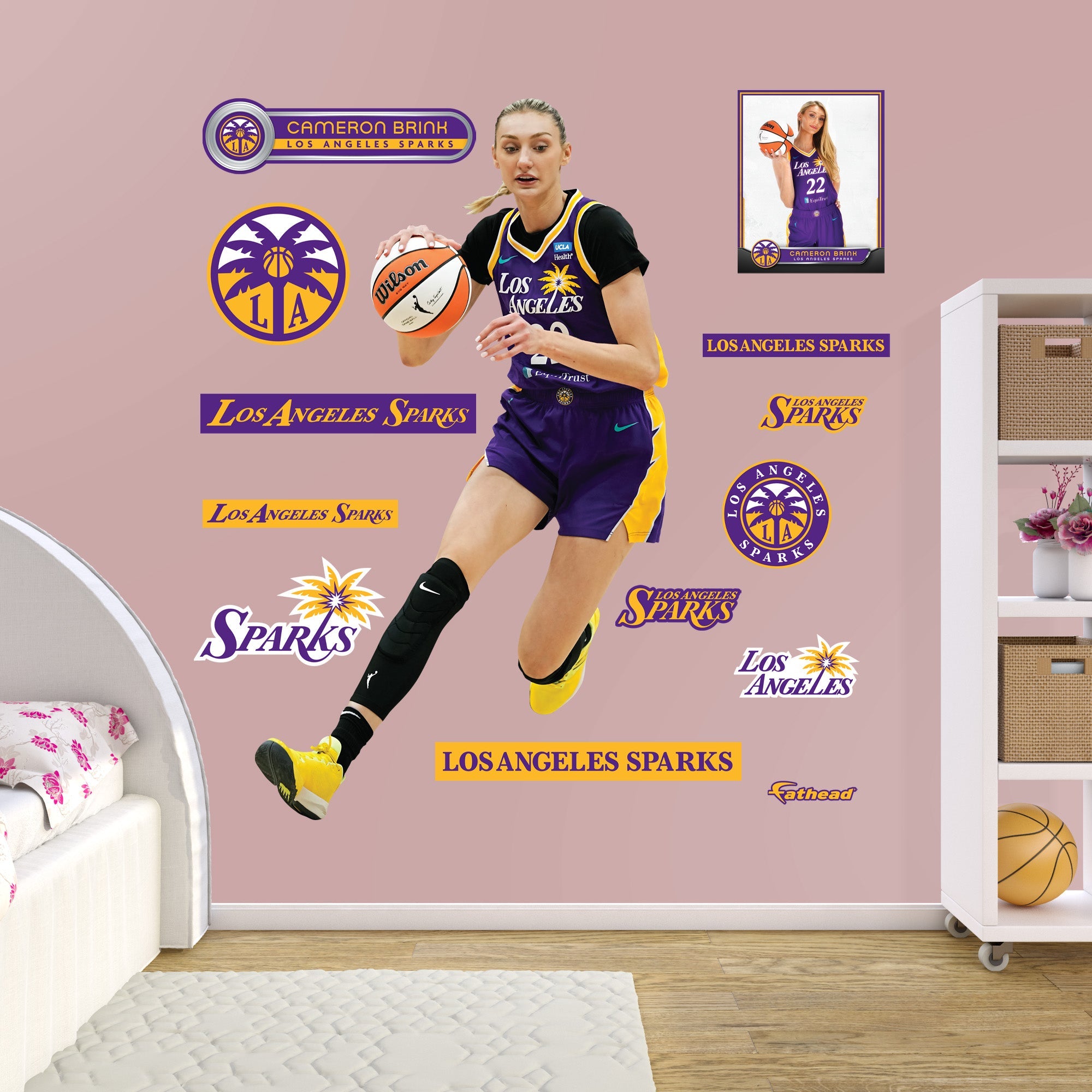 Cameron Brink - RealBig Collection - Official WNBA - Los Angeles Sparks - Reusable Vinyl Wall Decals