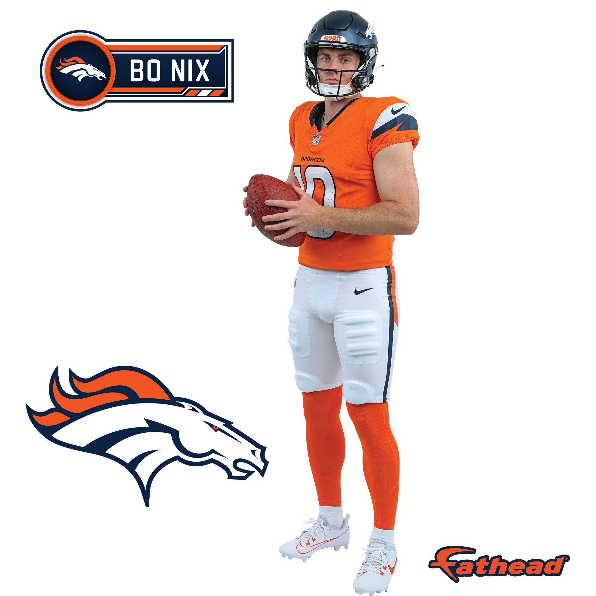 Bo Nix - RealBig Preseason Collection - Official NFL - Denver Broncos - Reusable Vinyl Wall Decals