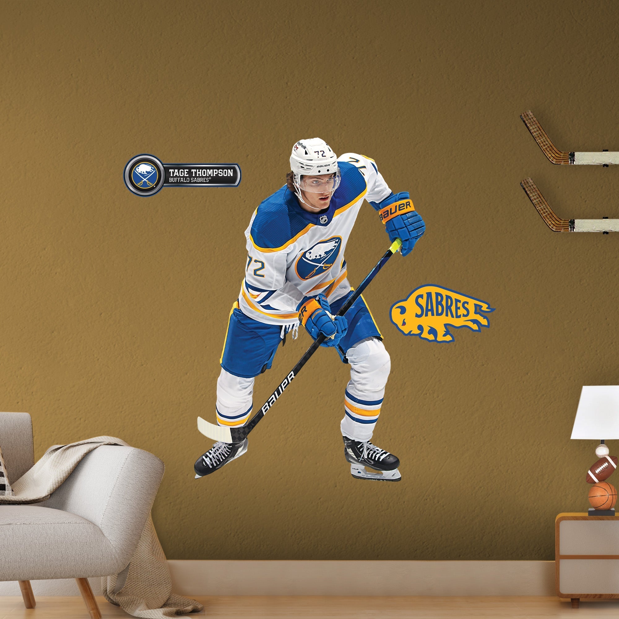 Tage Thompson - RealBig Collection - Official NHL - Buffalo Sabres - Reusable Vinyl Wall Decals