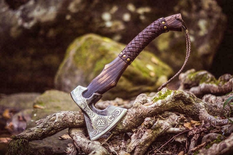 1095 Steel Hand Engraved Axe