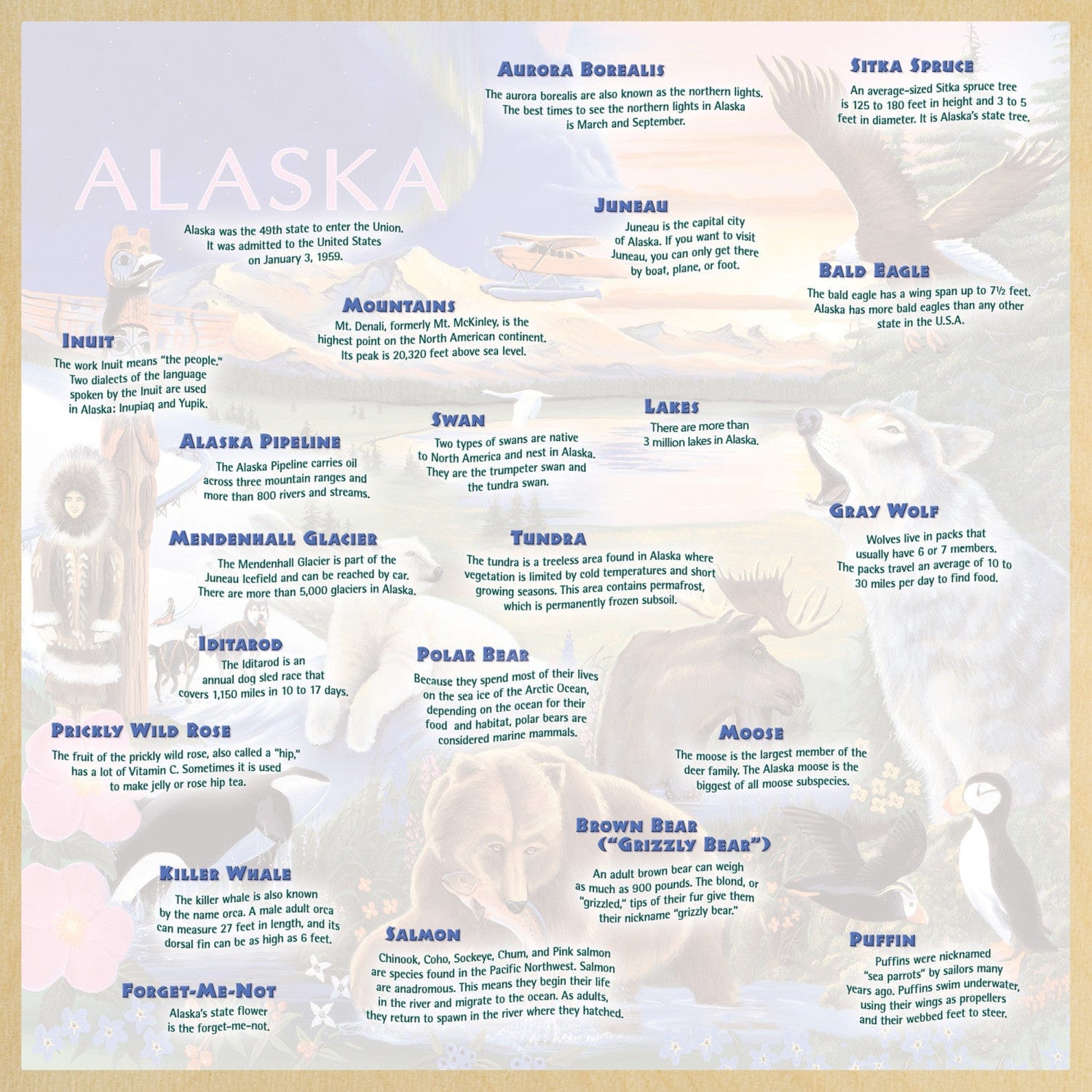 Jr. Ranger - Wildlife of Alaska 48 Piece Wood Jigsaw Puzzle