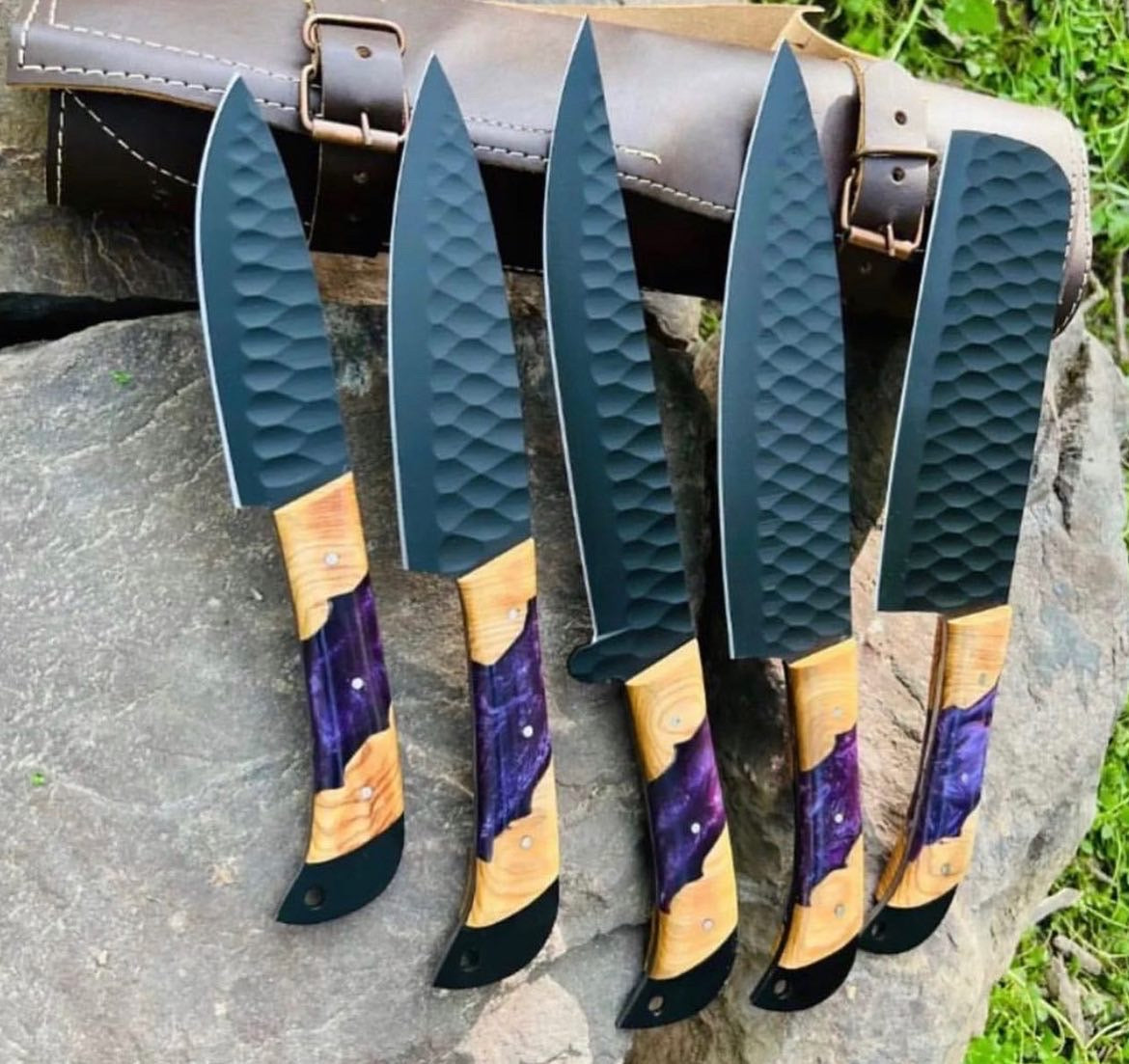 Custom Handmade D2 Forged Steel Kitchen Knives Set