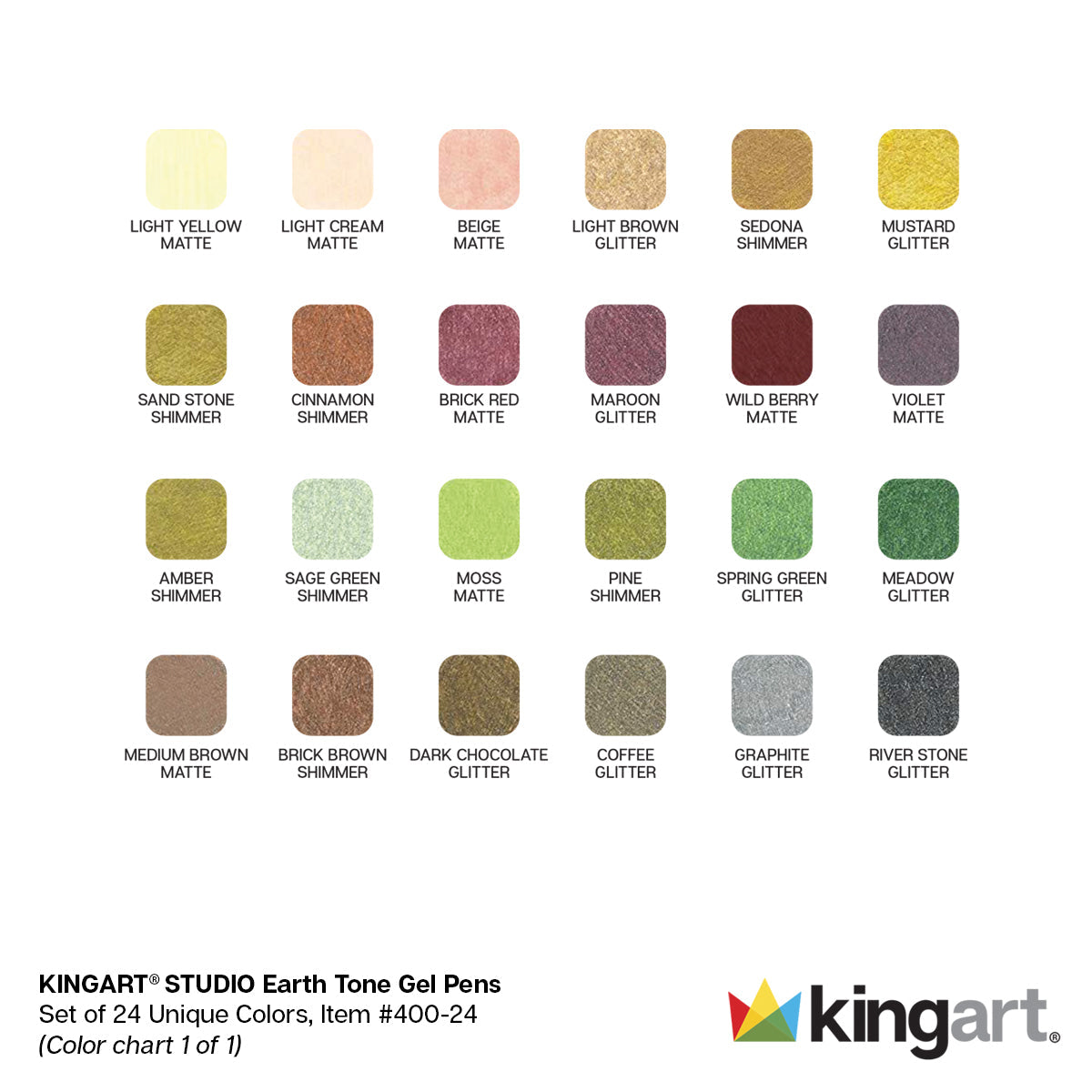 Gel Pens 24 Earth Tone Colors
