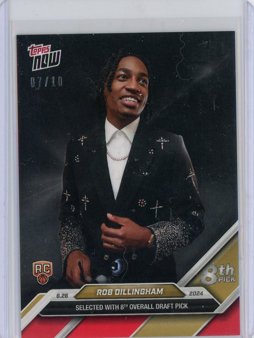 2024 Topps Now Rob Dillingham #D5 Red #/10 Rookie RC Basketball Card