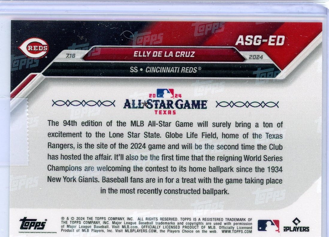 2024 Topps Now Elly De La Cruz #ASG-ED Orange #/5 Rookie RC Baseball Card
