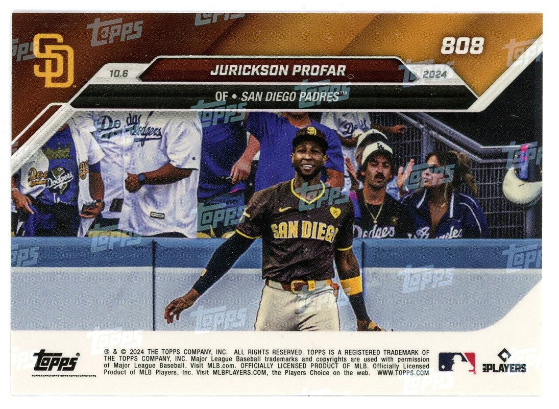 2024 Topps Now Jurickson Profar #808 Purple #/25 San Diego Padres Baseball Card