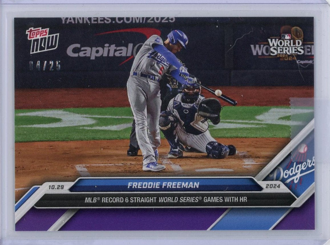 2024 Topps Now Freddie Freeman #873 Purple #/25 Los Angeles Dodgers Baseball Card