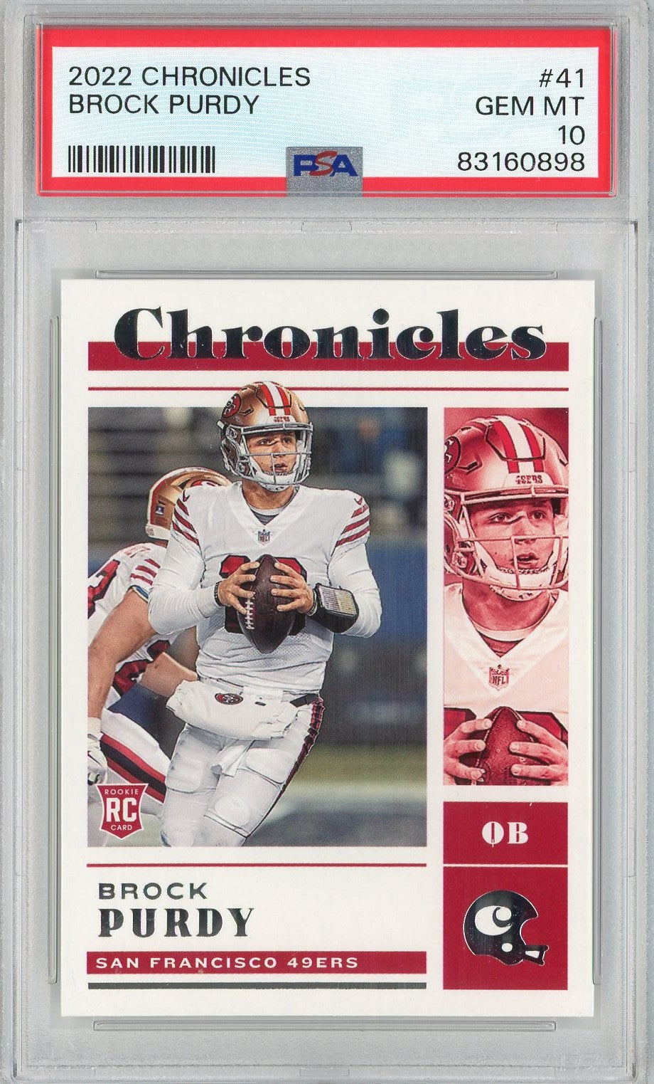 Graded 2022 Panini Chronicles Brock Purdy #41 Rookie RC Football Card