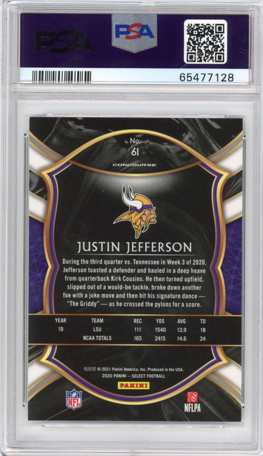 justin jefferson graded rookie card Justin Jefferson rookie card, young QBs set records in PWCC auction
