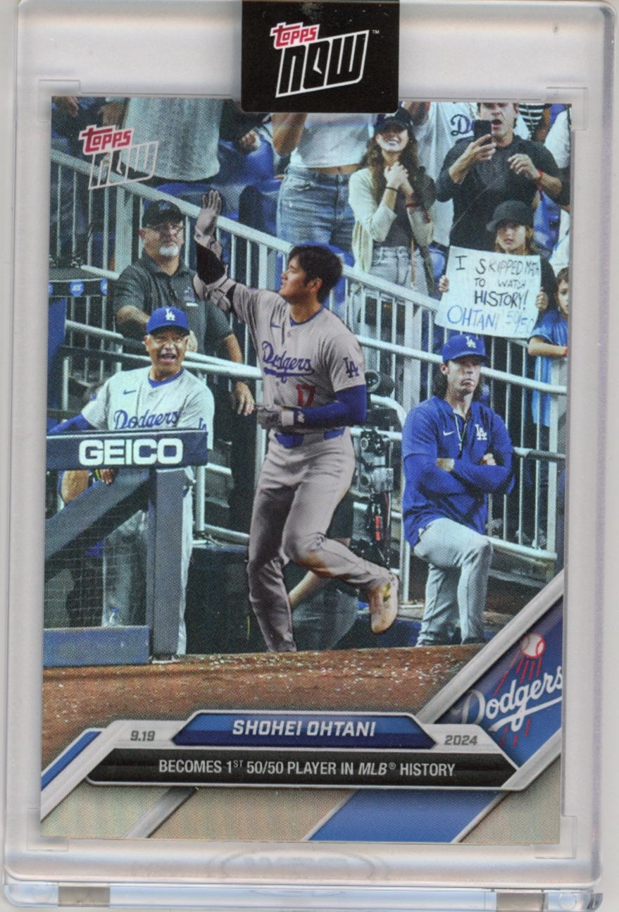 2024 Topps Now Shohei Ohtani #722SP 1st 50/50 Player in MLB History Baseball Card