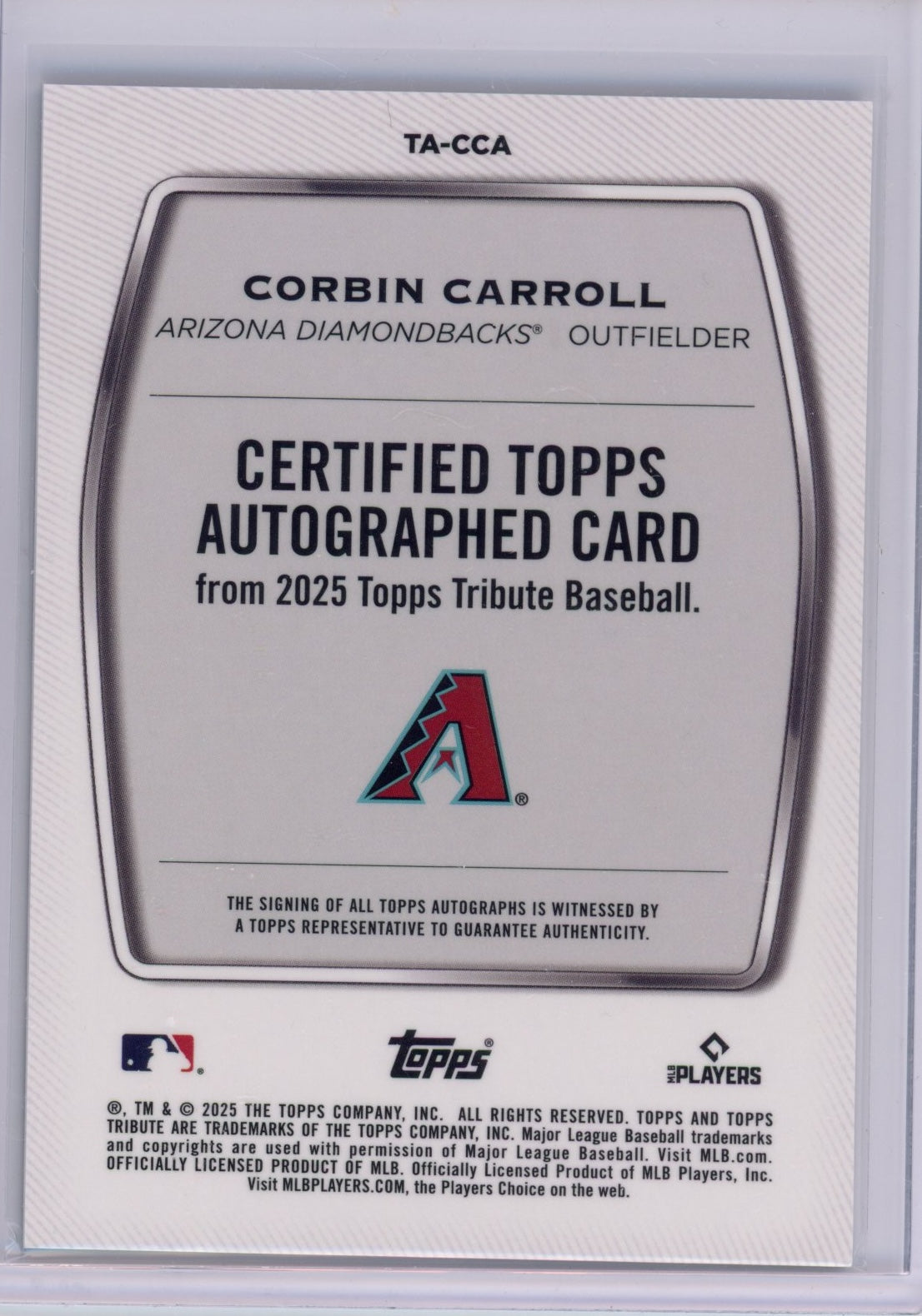 2025 Topps Tribute Corbin Carroll #TACCA Green Auto /99 Baseball Card