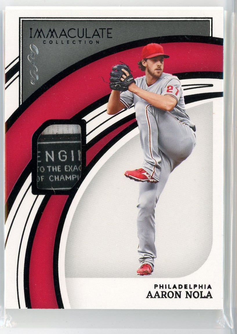 2022 Panini Immaculate Aaron Nola #60 1/1 Game Worn Jersey Relic Baseball Card