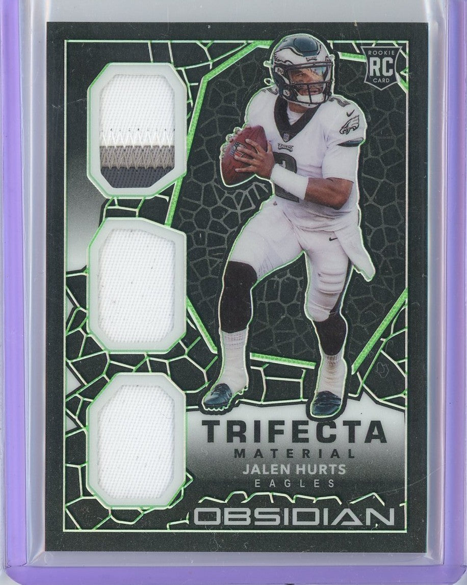 2020 Panini Obsidian Trifecta Material Jalen Hurts #TM22 #'/50 Rookie