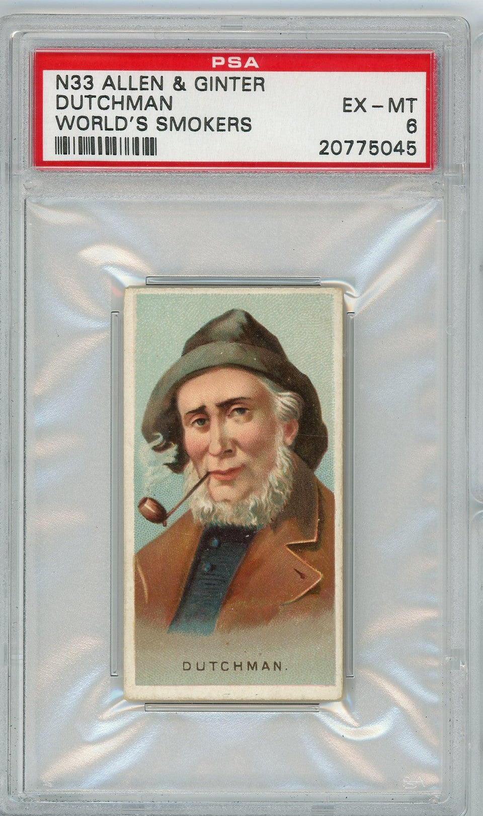 Graded 1888 Allen & Ginter World's Smokers N33 Dutchman Baseball Tobacco Card PSA 6